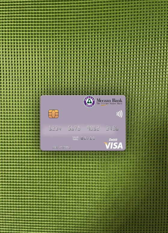 Download Pakistan Meezan Bank Limited visa debit card photolook front Photoshop template